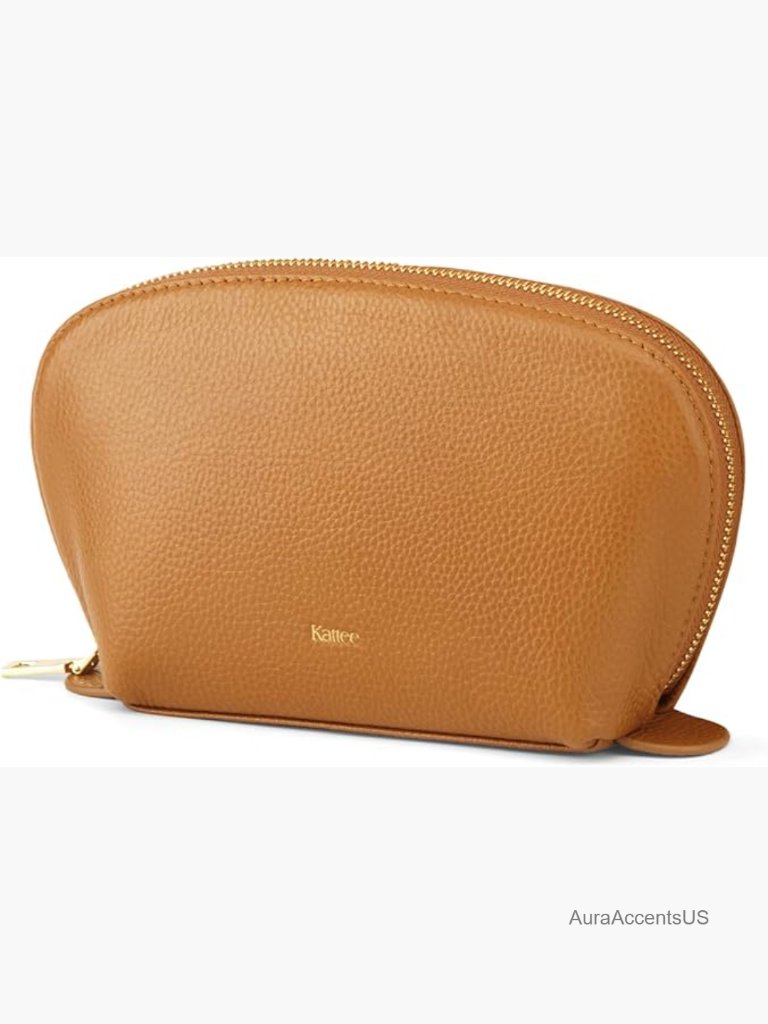 Leather Travel Cosmetic Bag Toiletry Organizer Set Medium Makeup Pouch